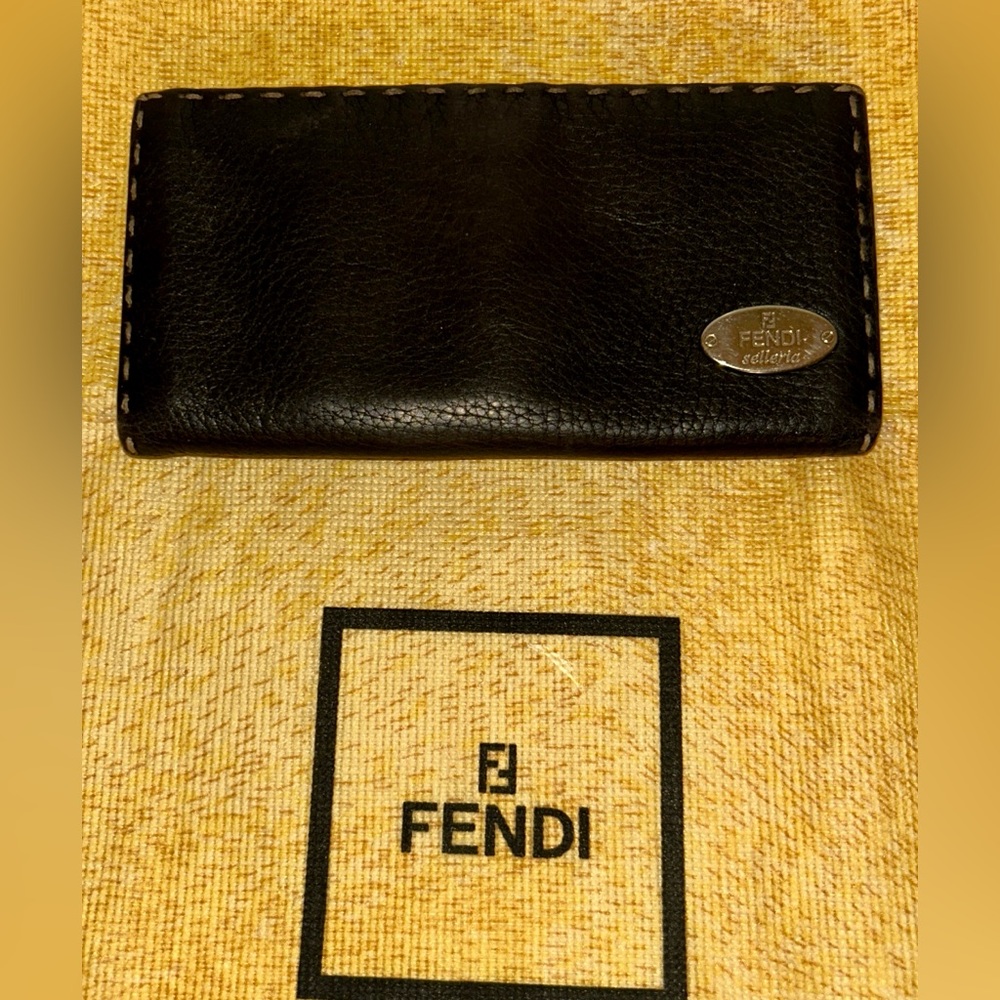 Fendi Selleria dark brown leather long wallet NICE! Authentic and SO SOFT - Picture 2 of 11